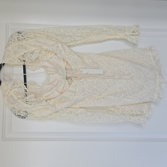 🍋For Love and Lemons Tulip White Lace Mini Dress w/Matching Bra - XL - Picture 7 of 16
